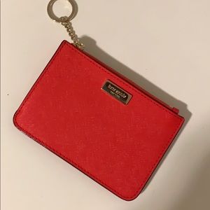Red Kate spade keychain wallet
